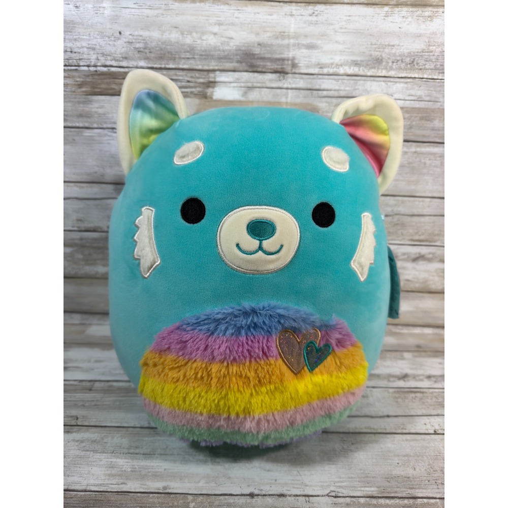 RARE Squishmallows Vanessa Rainbow Panda 12" W/ Hearts Valentines New W/ Tags!